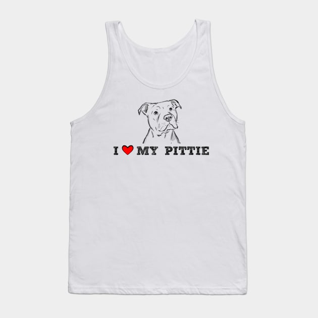 I Love My Pittie, Pitbull Love Tank Top by sockdogs